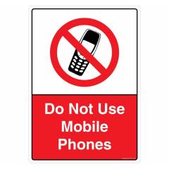 Safety Sign Store Do Not Use Mobile Phones Sign Board, PB116-A3PC-01