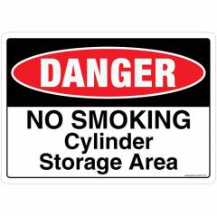 Safety Sign Store Danger: No Smoking, Cylinder Storage Area Sign Board, SS407-A5V-01