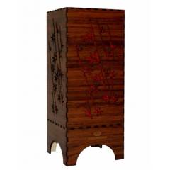 Dizionzrio DTBLBBR Red Handicrafts Wooden Look Hand Made Night Table Lamp