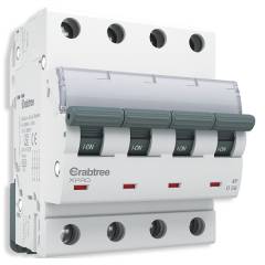 Crabtree Xpro 50A Four Pole D Curve MCB, DCMJDFPF050