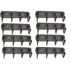 SmartShophar 8 Inch Black Steel Coated 4 Legs Robert Wall Hook (Pack of 8), 54618-SHKR-BL08-P8