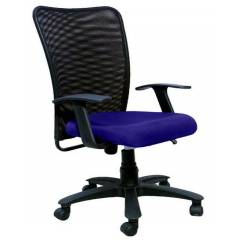 R P Enterprises Sapphire Medium Back Blue Office Chair, Dimensions: 45x48x60 cm