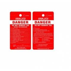 Asian Loto Danger Do Not Operate Equipment Locked Out Lockout Tagout, ALC-CLT-R (Pack of 10)