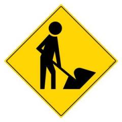 Asian Loto 3 m Sign of Work with Yellow Background, ALC-SGN-3-900