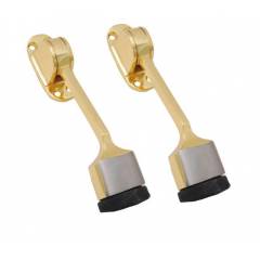 SmartShophar 5 Inch Brass Gold Silver Vanilla Door Stopper, 50519-BSTPV-GS05-P2 (Pack of 2)