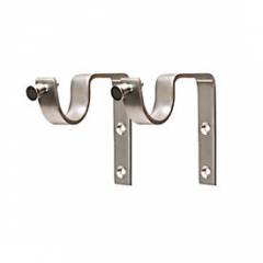 SmartShophar 28mm Stainless Steel Single Center Support Curtain Bracket Set, 64813-SCB-SS