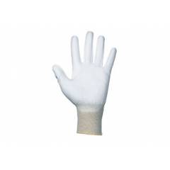 Atlas Nylon & PU White Hand Gloves, RUBY PU/GHF-802/902-S (Pack of 100)