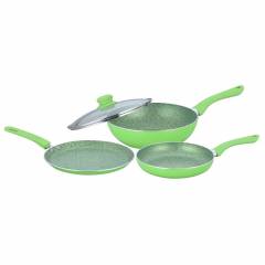 Wonderchef Royal Velvet Plus Green Aluminium Cookware Set