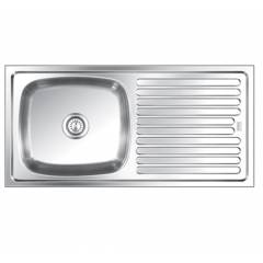 Steelkraft Ssdb 115b Single Bowl Stainless Steel Sink With Drain Board Size 20x16 Inch