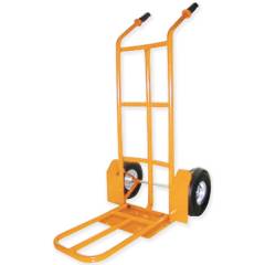 Akar L Type Handle Pneumatic Wheels Hand Truck with Extension, Capacity: 200 kg