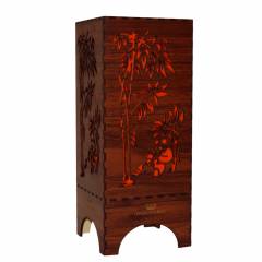 Dizionzrio DTBLPBR Orange Handicrafts Wooden Look Hand Made Night Table Lamp