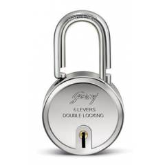 Godrej 6 Levers Round Padlock with 3 Keys, 8148