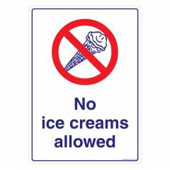 Safety Sign Store No Ice Creams Allowed Sign Board, GS612-A4V-01