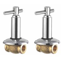 Snowbell 15mm Tarim Brass Chrome Plated Concealed Stopcock (Pack of 2)
