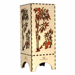 Dizionzrio DTBLPCR Orange Handicrafts Wooden Look Hand Made Night Table Lamp