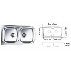 Nirali Pride Glossy Finish Kitchen Sink, Size: 825x470 mm