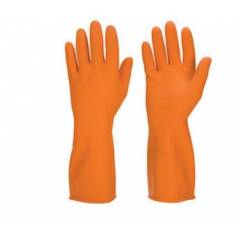 Chemisafe Orange Rubber Hand Gloves (Pack of 3)