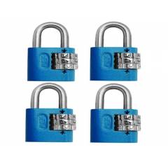 SmartShophar 4 Digit Zinc Medium Num Lock Padlock, 54026-PL4D-Z00-P4 (Pack of 4)