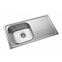 Neelkanth NK-SBSD19G Glossy Single Bowl Single Drain Board Stainless Steel Sink