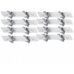 SmartShophar 4 Inch Stainless Steel Silver Simply 2 Legs Wall Hook (Pack of 8), 54619-SHKS-SL04-8