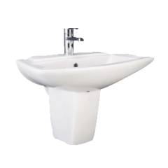 Cera Concord Wall Hung Wash Basin With Full Pedestal, 1022, Colour: Snow White