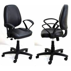 Mezonite Black Medium Back Leatherette Office Chair (Pack of 2)