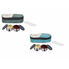 Carrolite 400ml Multi Colour Stainless Steel Lunchbox Buy 1 Get 1 Free, Comboblack_005