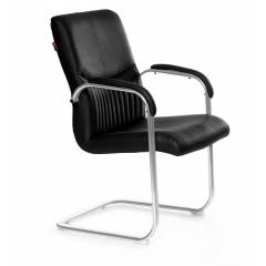 High Living Black Leatherette Visitor Chair, HL_V4