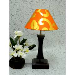 Tucasa Flamingo Wooden Table Lamp with Orange Gold Shade, LG-996