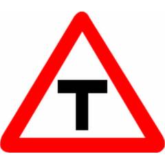 Asian Loto 3 mm Traffic Road Safety Sign T-Junction Sign Board Sign Board, ALC-SGN-54-900