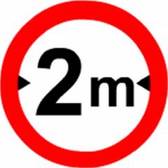 Asian Loto 3 mm Traffic Safety Road width Sign , ALC-SGN-44-900