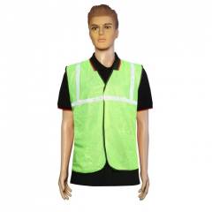 Nova Safe 1 Inch Green Net Reflective Safety Jacket, Thickness: 70 GSM