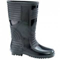 Mangla Tarzon Plain Toe Black Gum Boots, Size: 6