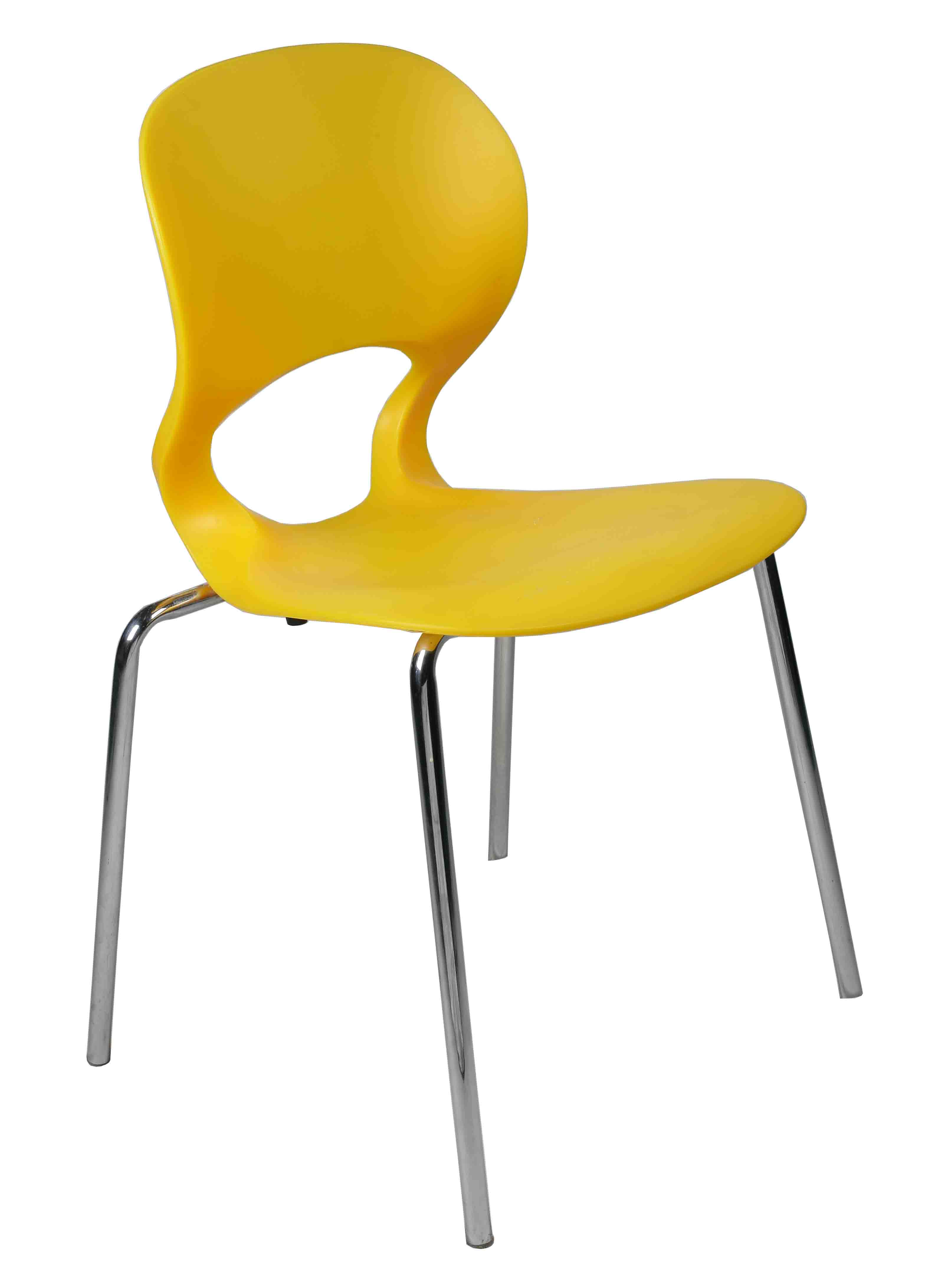 Buy Ventura Vf 130 Yellow Plastic Chair With Ms Chrome Legs Online