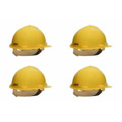 Metro HDPE Nape Type Safety Yellow Helmet (Pack of 4)