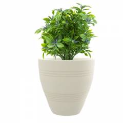 Fox B 14 Inch Round Pleasant White German Polymer Planter, CHCUP1412