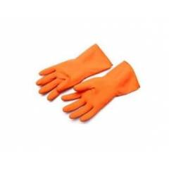 SKTC Sensous Imported Orange Rubber Safety Gloves (Pack of 25)
