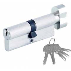 Zaha 70mm Pin Cylinder with 5 Regular Keys, ZHPCR-001-60, Finish: BSN