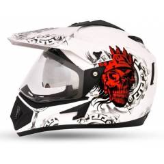Vega Ranger White & Red Ranger Full Face Helmet, Size: M