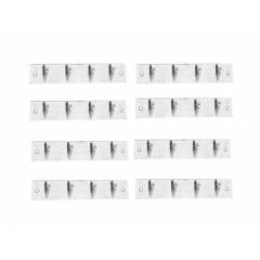 SmartShophar 8 Inch 4 Legs Ego Stainless Steel Silver Wall Hook (Pack of 8), 54605-SHKE-SL08-P8
