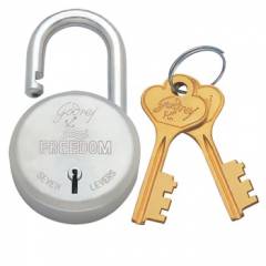Godrej Freedom 7 Levers Brass & SS Padlock (2 Keys), 3066