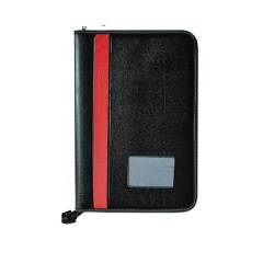 Heady Daddy Faux Leatherite Black Executive File Folder with 20 Zipper Pockets