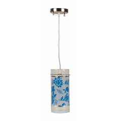 Glow Fixtures White & Blue Designer Glass Pendant Light, HF598KFF-REG