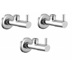 Apree Economy Silver Brass Angle Valve (Pack of 3)
