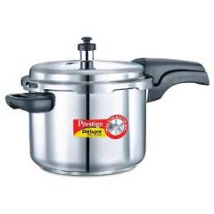 Prestige Deluxe Alpha Base 6.5 Litre Outer Lid Stainless Steel Pressure Cooker, 20606