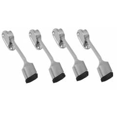 SmartShophar 5 Inch Zinc Nickel Silver Vanilla Door Stopper, 50519-STPV-NS05-P4 (Pack of 4)