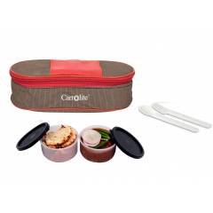 Carrolite 400ml Brown & Black Plastic Lunchbox, Black_P-14