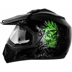 Vega Off Road Ranger Motocross Dull Black Green Helmet, Size (Large, 600 mm)