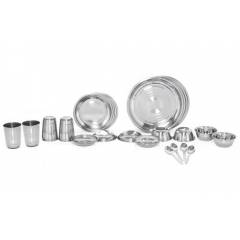 Scitek 24 Pieces Stainless Steel Silver Grey Dinner Set