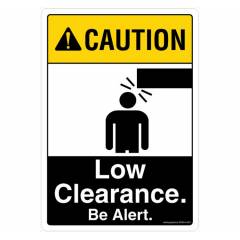 Safety Sign Store Caution: Low Clearance, be Alert Sign Board, SS654-A5AL-01